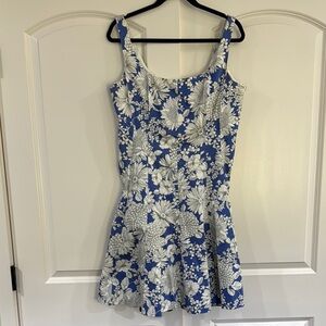 Nine West Blue and White Floral Mini Dress